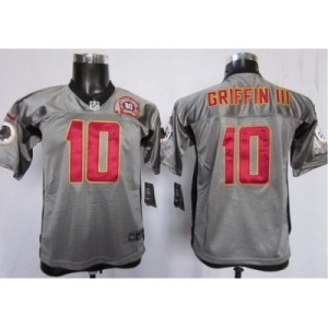 Nike Youth Washington Redskins #10 Robert Griffin III Grey 80th Patch[Nike Shadow]