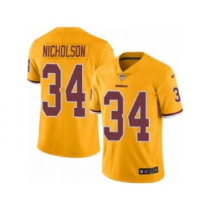 Youth Nike Washington Redskins #34 Montae Nicholson Limited Gold Rush NFL Jersey