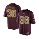 Youth Nike Washington Redskins #38 Kendall Fuller Limited Burgundy Red Gold Number Alternate 80TH Anniversary NFL Jersey