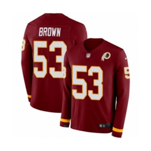 Youth Nike Washington Redskins #53 Zach Brown Limited Burgundy Therma Long Sleeve NFL Jersey