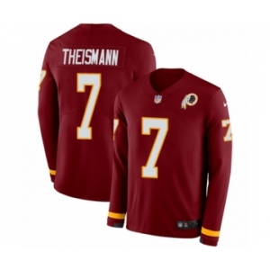 Youth Nike Washington Redskins #7 Joe Theismann Limited Burgundy Therma Long Sleeve NFL Jersey