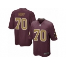 Youth Nike Washington Redskins #70 Sam Huff Game Burgundy Red Gold Number Alternate 80TH Anniversary NFL Jersey