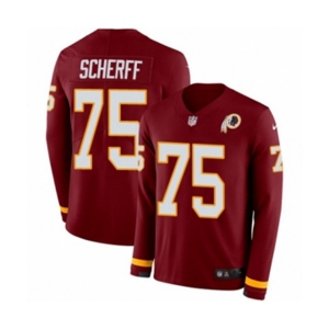Youth Nike Washington Redskins #75 Brandon Scherff Limited Burgundy Therma Long Sleeve NFL Jersey