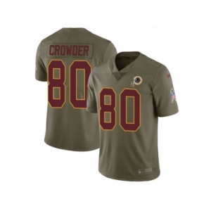 Youth Nike Washington Redskins #80 Jamison Crowder Limited Olive 2017 Salute to Service NFL Jersey