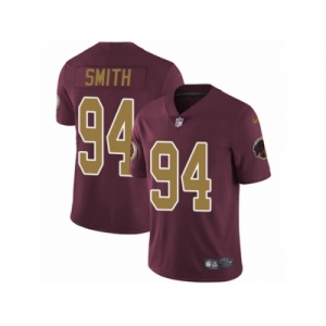 Youth Nike Washington Redskins #94 Preston Smith Vapor Untouchable Limited Burgundy Red Gold Number Alternate 80TH Anniversary NFL Jersey