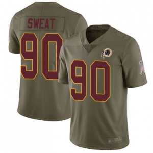 Youth Redskins #90 Montez Sweat Olive Stitched Football Limited 2017 Salute to Service Jersey