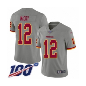 Youth Washington Redskins #12 Colt McCoy Limited Gray Inverted Legend 100th Season Football Jersey