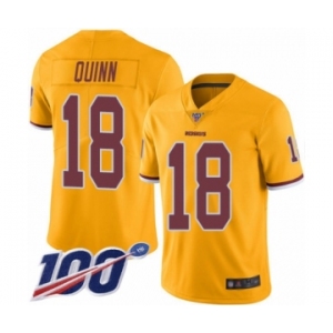 Youth Washington Redskins #18 Trey Quinn Limited Gold Rush Vapor Untouchable 100th Season Football Jersey