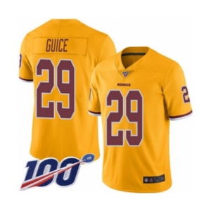 Youth Washington Redskins #29 Derrius Guice Limited Gold Rush Vapor Untouchable 100th Season Football Jersey