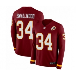 Youth Washington Redskins #34 Wendell Smallwood Limited Burgundy Therma Long Sleeve Football Jersey