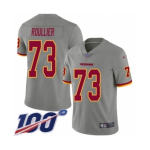Youth Washington Redskins #73 Chase Roullier Limited Gray Inverted Legend 100th Season Football Jersey