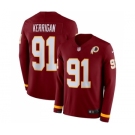 Youth Washington Redskins #91 Ryan Kerrigan Limited Burgundy Therma Long Sleeve Football Jersey