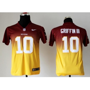 nike youth nfl jerseys washington redskins #10 robert griffin iii red-yellow[Elite drift fashion][second version]