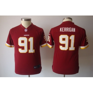 nike youth nfl jerseys washington redskins #91 kerrigan red[nike]