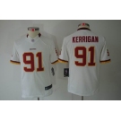 nike youth nfl jerseys washington redskins #91 kerrigan white[nike limited]