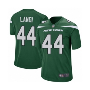 Men's New York Jets #44 Harvey Langi Game Green Team Color Football Jersey