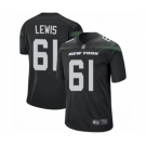 Men's New York Jets #61 Alex Lewis Game Black Alternate Football Jersey