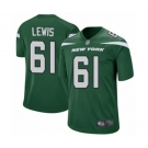 Men's New York Jets #61 Alex Lewis Game Green Team Color Football Jersey