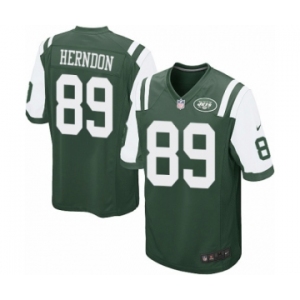 Men's Nike New York Jets #89 Chris Herndon Game Green Team Color NFL Jersey
