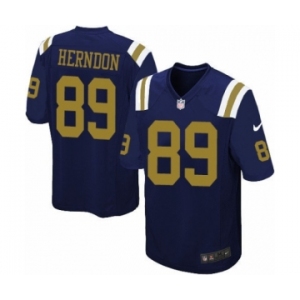 Men's Nike New York Jets #89 Chris Herndon Game Navy Blue Alternate NFL Jersey
