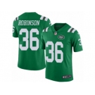 Men Nike New York Jets #36 Rashard Robinson Elite Green Rush Vapor Untouchable NFL Jersey