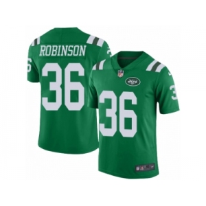 Men Nike New York Jets #36 Rashard Robinson Elite Green Rush Vapor Untouchable NFL Jersey