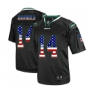 Men's New York Jets #14 Sam Darnold Elite Black USA Flag Fashion Football Jersey