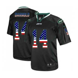 Men's New York Jets #14 Sam Darnold Elite Black USA Flag Fashion Football Jersey