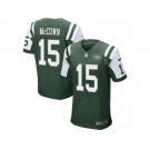 Men's Nike New York Jets #15 Josh McCown Elite Green Team Color NFL Jersey