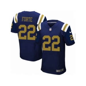 Men's Nike New York Jets #22 Matt Forte Elite Navy Blue Alternate NFL Jersey