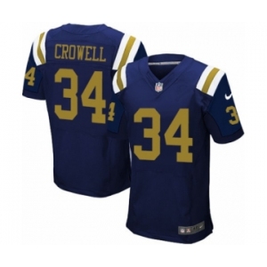 Men's Nike New York Jets #34 Isaiah Crowell Elite Navy Blue Alternate NFL Jersey