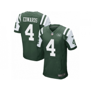 Men's Nike New York Jets #4 Lac Edwards Elite Green Team Color NFL Jersey