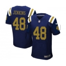 Men's Nike New York Jets #48 Jordan Jenkins Elite Navy Blue Alternate NFL Jersey