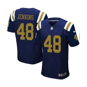 Men's Nike New York Jets #48 Jordan Jenkins Elite Navy Blue Alternate NFL Jersey
