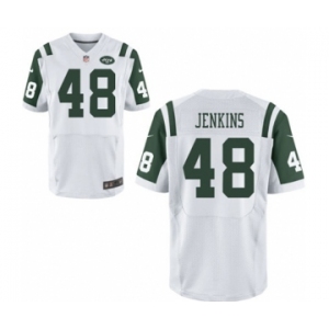 Men's Nike New York Jets #48 Jordan Jenkins Elite White NFL Jersey