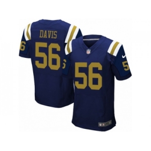 Men's Nike New York Jets #56 DeMario Davis Elite Navy Blue Alternate NFL Jersey