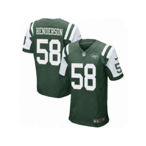 Men's Nike New York Jets #58 Erin Henderson Elite Green Team Color NFL Jersey