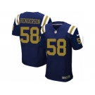 Men's Nike New York Jets #58 Erin Henderson Elite Navy Blue Alternate NFL Jersey