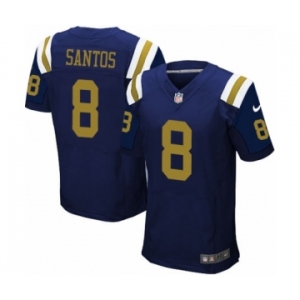 Men's Nike New York Jets #8 Cairo Santos Elite Navy Blue Alternate NFL Jersey