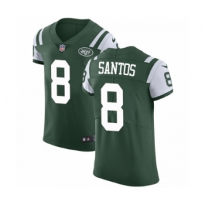 Men's Nike New York Jets #8 Cairo Santos Green Team Color Vapor Untouchable Elite Player NFL Jersey