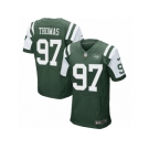 Men's Nike New York Jets #97 Lawrence Thomas Elite Green Team Color NFL Jersey