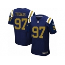 Men's Nike New York Jets #97 Lawrence Thomas Elite Navy Blue Alternate NFL Jersey
