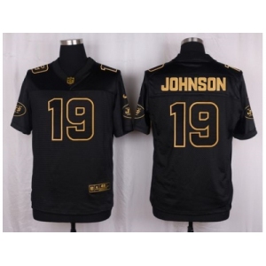 Nike New York Jets #19 Keyshawn Johnson Black Pro Line Gold Collection Jersey[Elite]