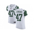 Nike New York Jets #47 Jordan Jenkins White Men Stitched NFL Vapor Untouchable Elite Jersey
