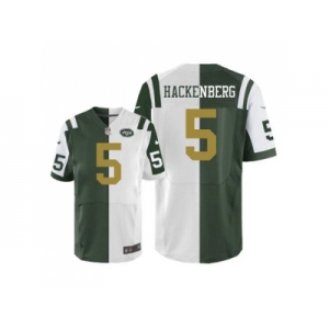 Nike New York Jets #5 Christian Hackenberg Green White Men's Stitched NFL Elite Split Jersey