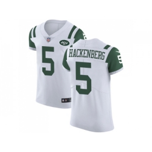 Nike New York Jets #5 Christian Hackenberg White Men Stitched NFL Vapor Untouchable Elite Jersey