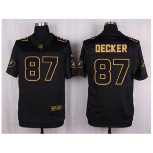 Nike New York Jets #87 Eric Decker Black Pro Line Gold Collection Jersey[Elite]