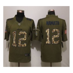nike nfl jerseys new york jets #12 namath army green[nike Limited Salute To Service]