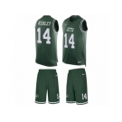 Men Nike New York Jets #14 Jeremy Kerley Limited Green Tank Top Suit NFL Jersey