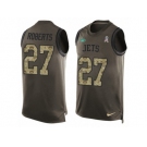Men Nike New York Jets #27 Darryl Roberts Limited Green Salute to Service Tank Top NFL Jersey